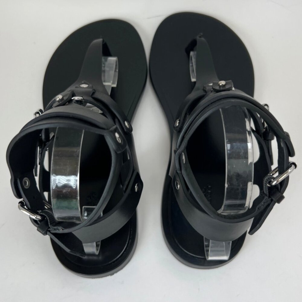 Isabel Marant Eveen Black Leather Gladiator Sandals Removable ankle strap Sz 40 - Picture 4 of 15